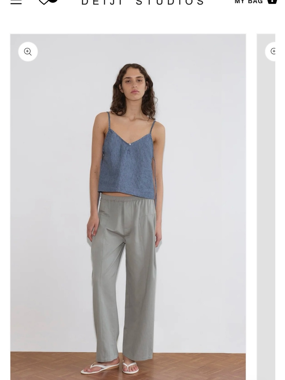 DEIJI STUDIOS Grey Wide-Leg Women's Pants